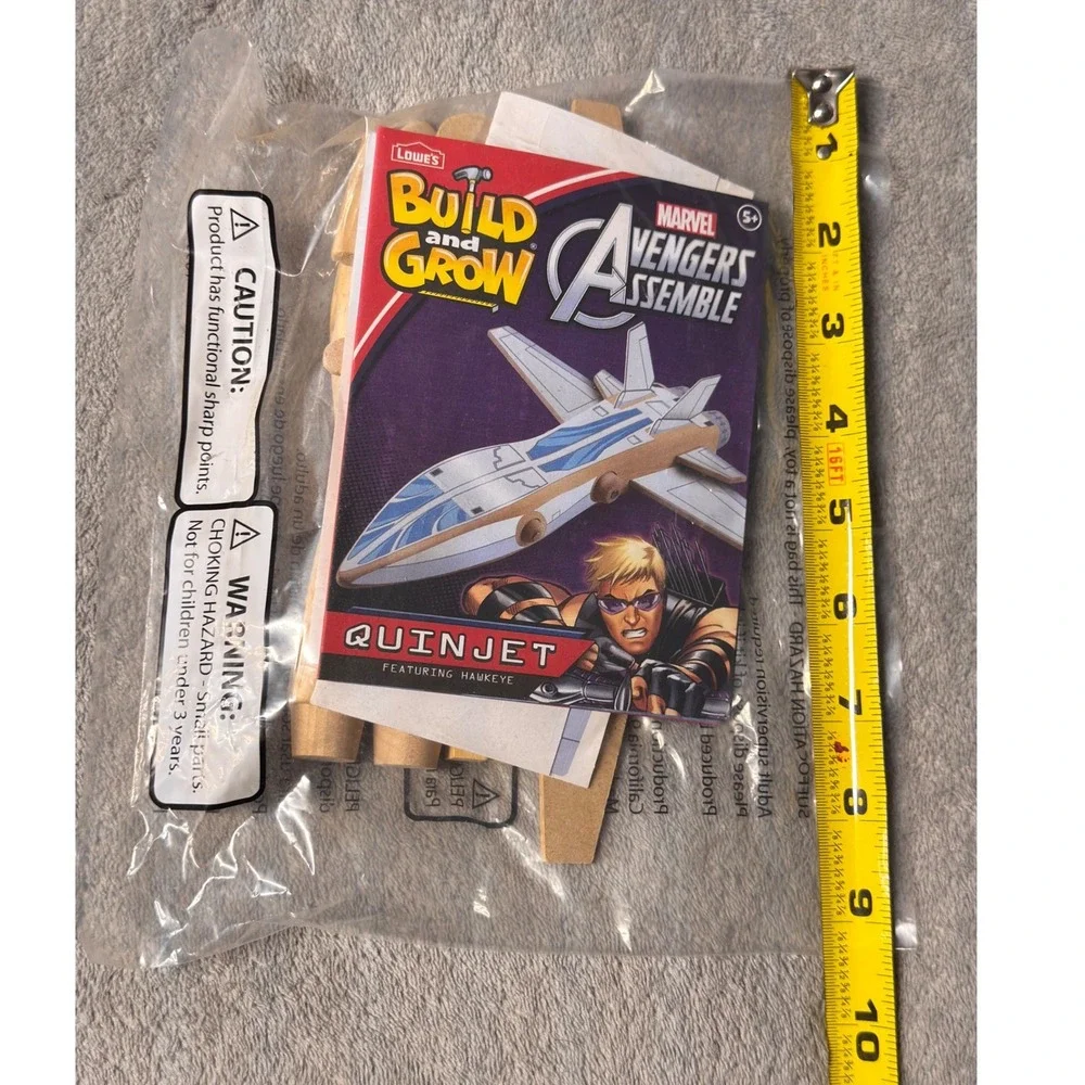 Lowe's Build and Grow Marvel Avengers Assemble Quinjet Hawkeye Wood Kit 2015 NEW